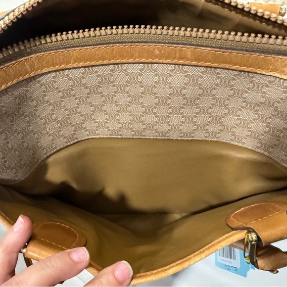 Vintage Celine Macadam Handbag - Beige & Tan Coated Canvas - Picture 4 of 9